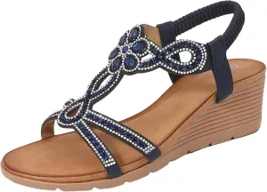 2025 Wedge Sandals for Women Comfortable Breathable Party Dance Casual Shoe Fashion Bohemian Roman Dressy Wedding Slippers Outdoor Summer Soft Sole Vacation Footwear with Elastic Ankle Strap