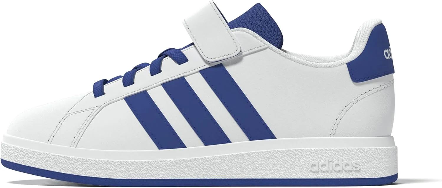 adidas Unisex-Child Grand Court 2.0 Elastic Lace & Strap Sneaker