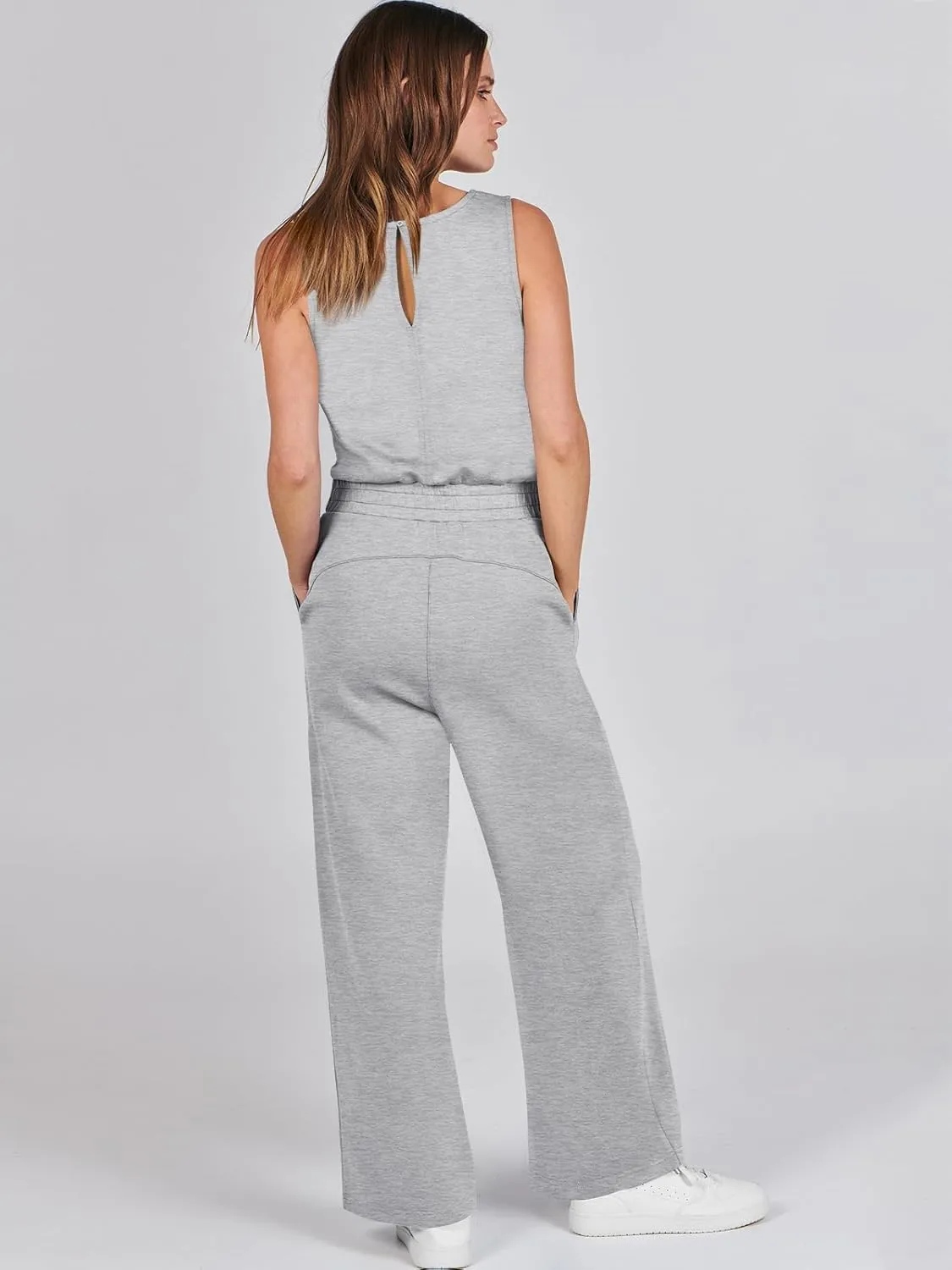 ANRABESS Womens Jumpsuits 2025 Summer Casual Dressy Romper Sleeveless Wide Leg Long Pants One Piece Outfits Vacation Clothes