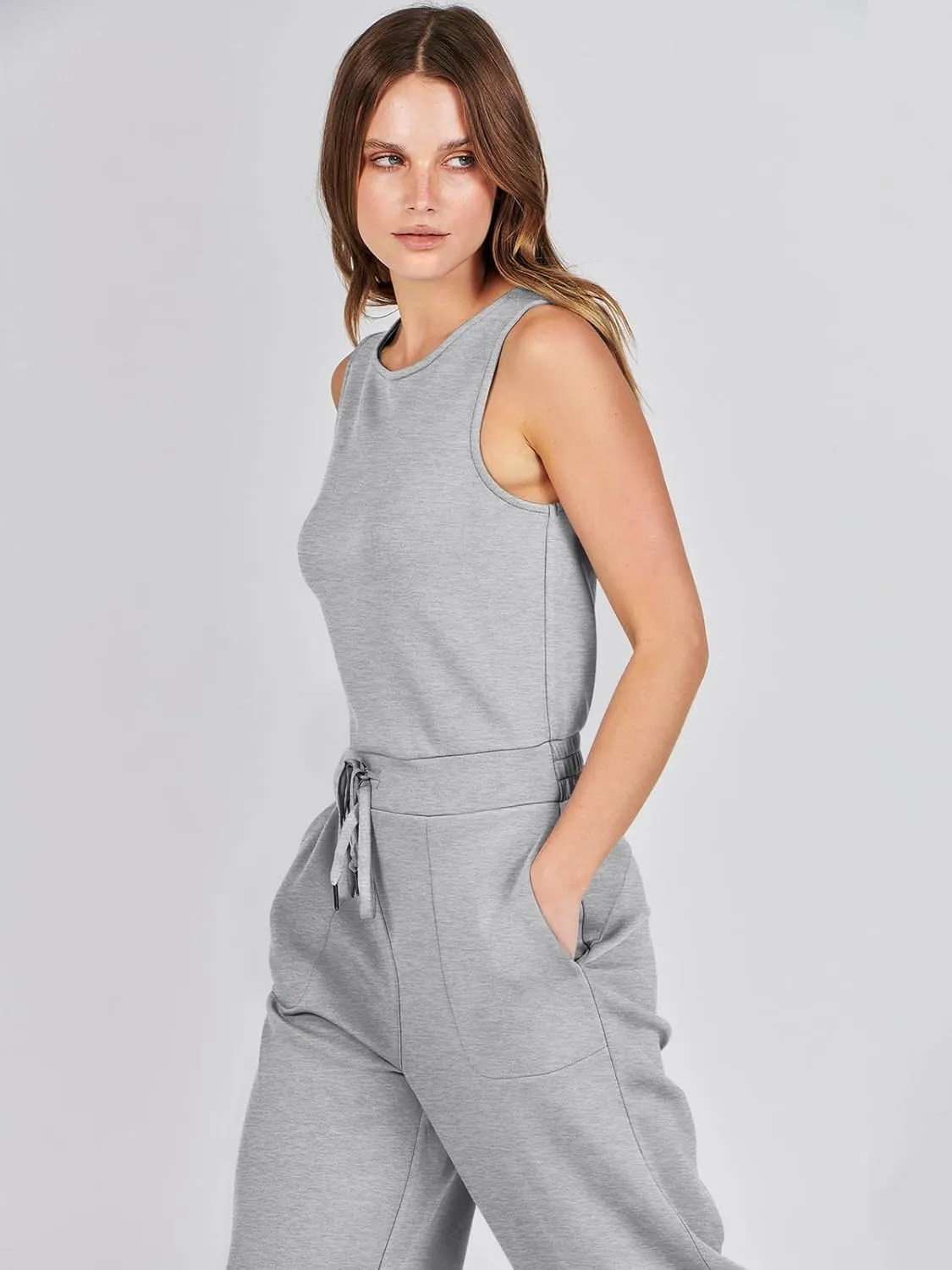 ANRABESS Womens Jumpsuits 2025 Summer Casual Dressy Romper Sleeveless Wide Leg Long Pants One Piece Outfits Vacation Clothes