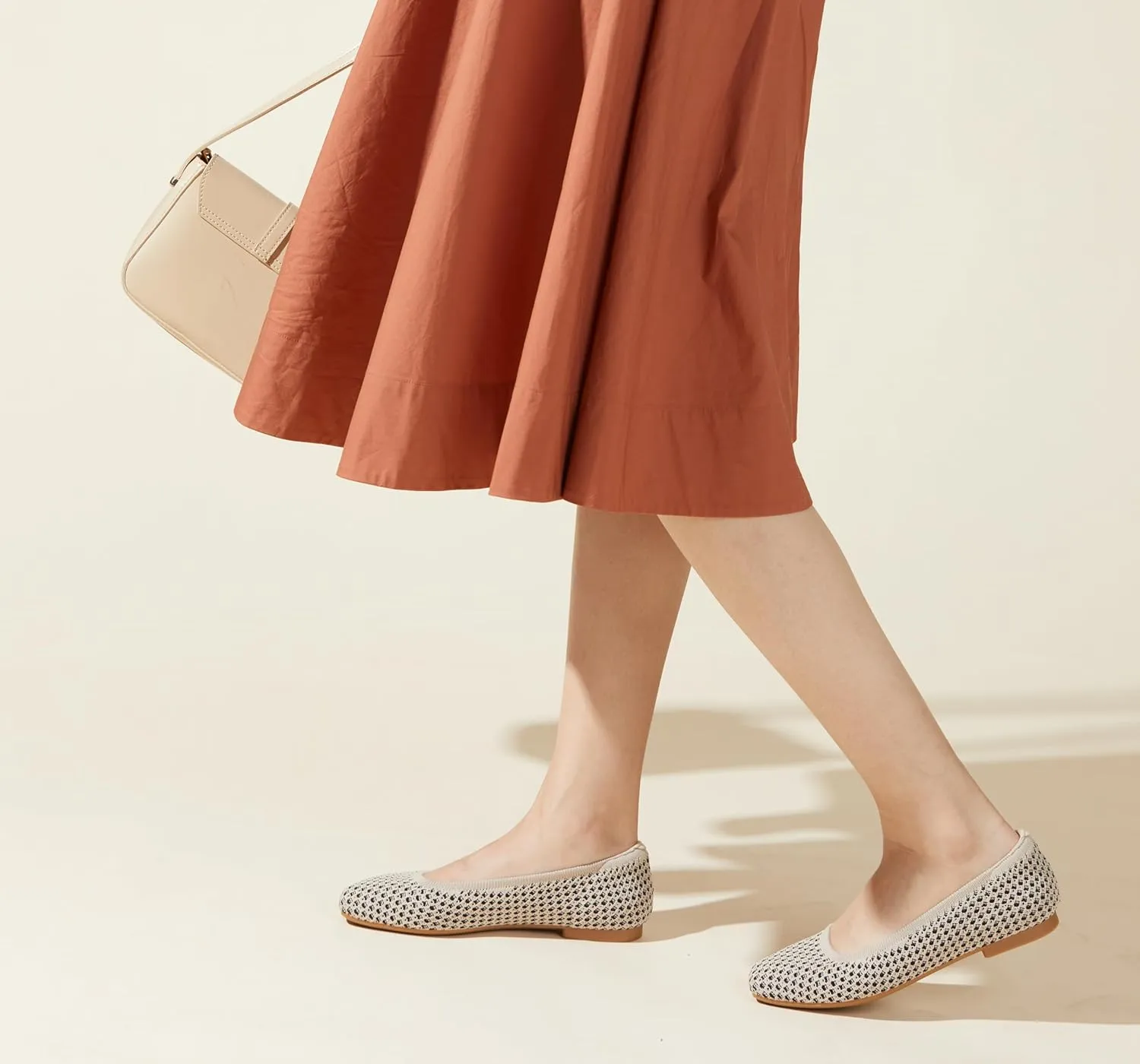 Arromic Flats for Women Square Toe Knit Ballet Flats Comfortable Dressy Slip On Washable Walking Shoes for Dressy Casual Work