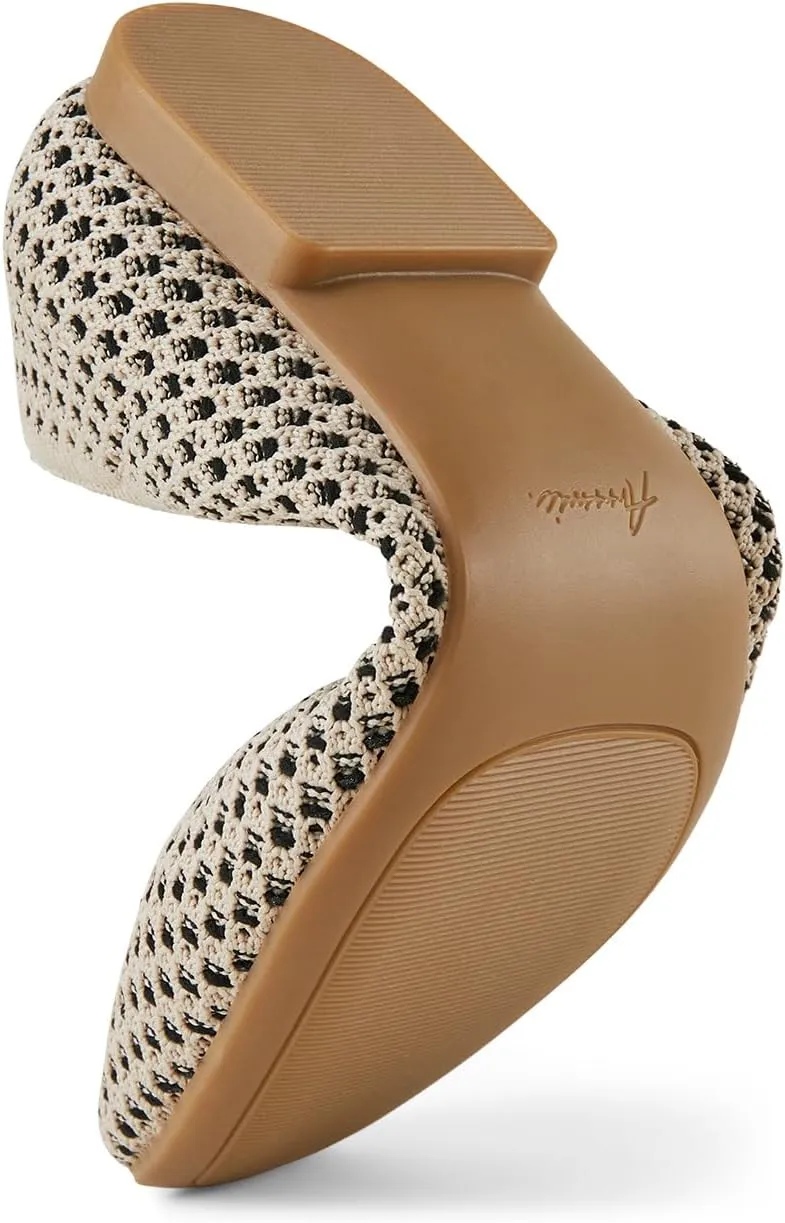 Arromic Flats for Women Square Toe Knit Ballet Flats Comfortable Dressy Slip On Washable Walking Shoes for Dressy Casual Work