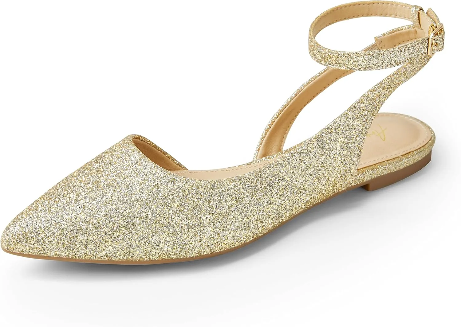 Arromic Women's Slingback Flats Shoes Pointed Toe Two-Way Wear Adjustable Ankle Strap Slip on Shoes