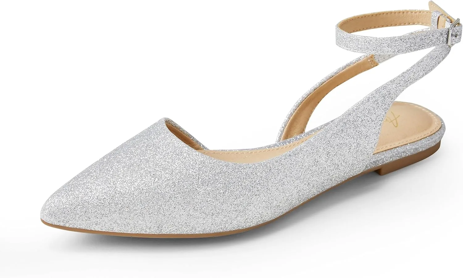 Arromic Women's Slingback Flats Shoes Pointed Toe Two-Way Wear Adjustable Ankle Strap Slip on Shoes