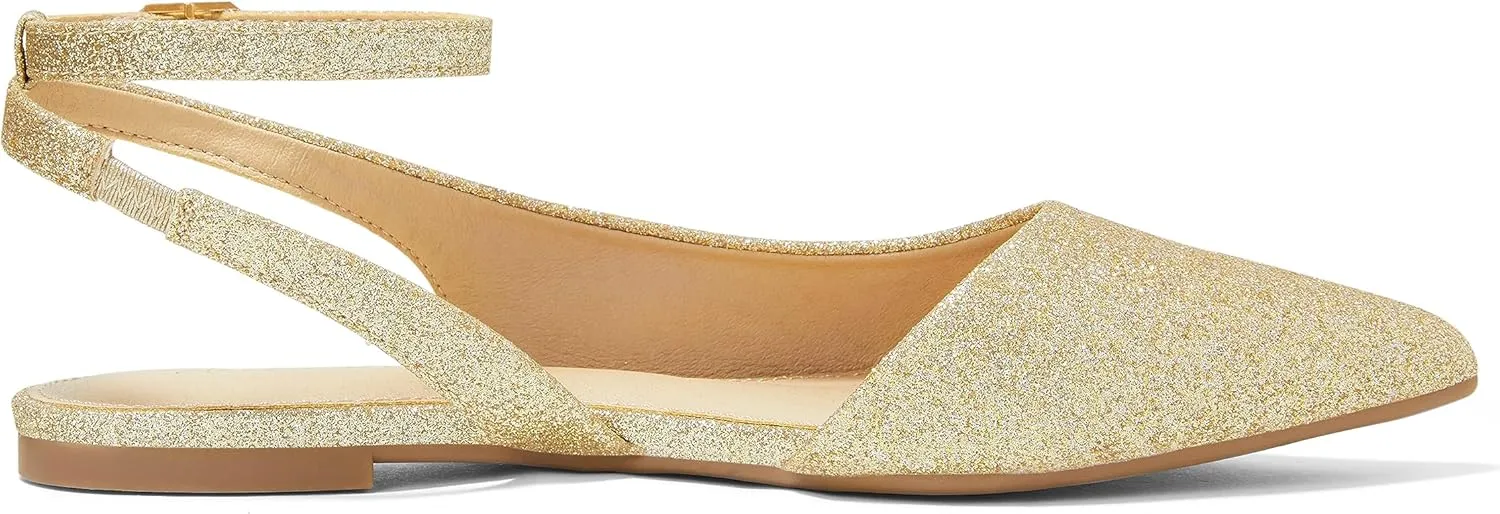 Arromic Women's Slingback Flats Shoes Pointed Toe Two-Way Wear Adjustable Ankle Strap Slip on Shoes