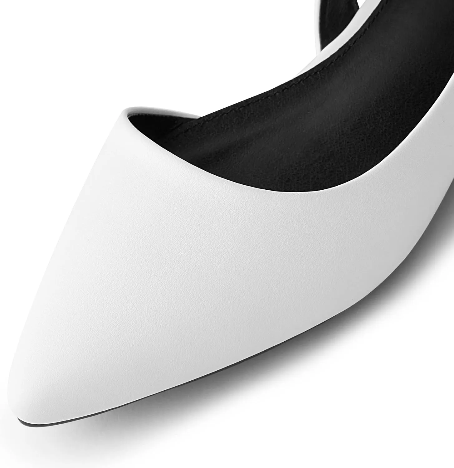 Arromic Women's Slingback Flats Shoes Pointed Toe Two-Way Wear Adjustable Ankle Strap Slip on Shoes