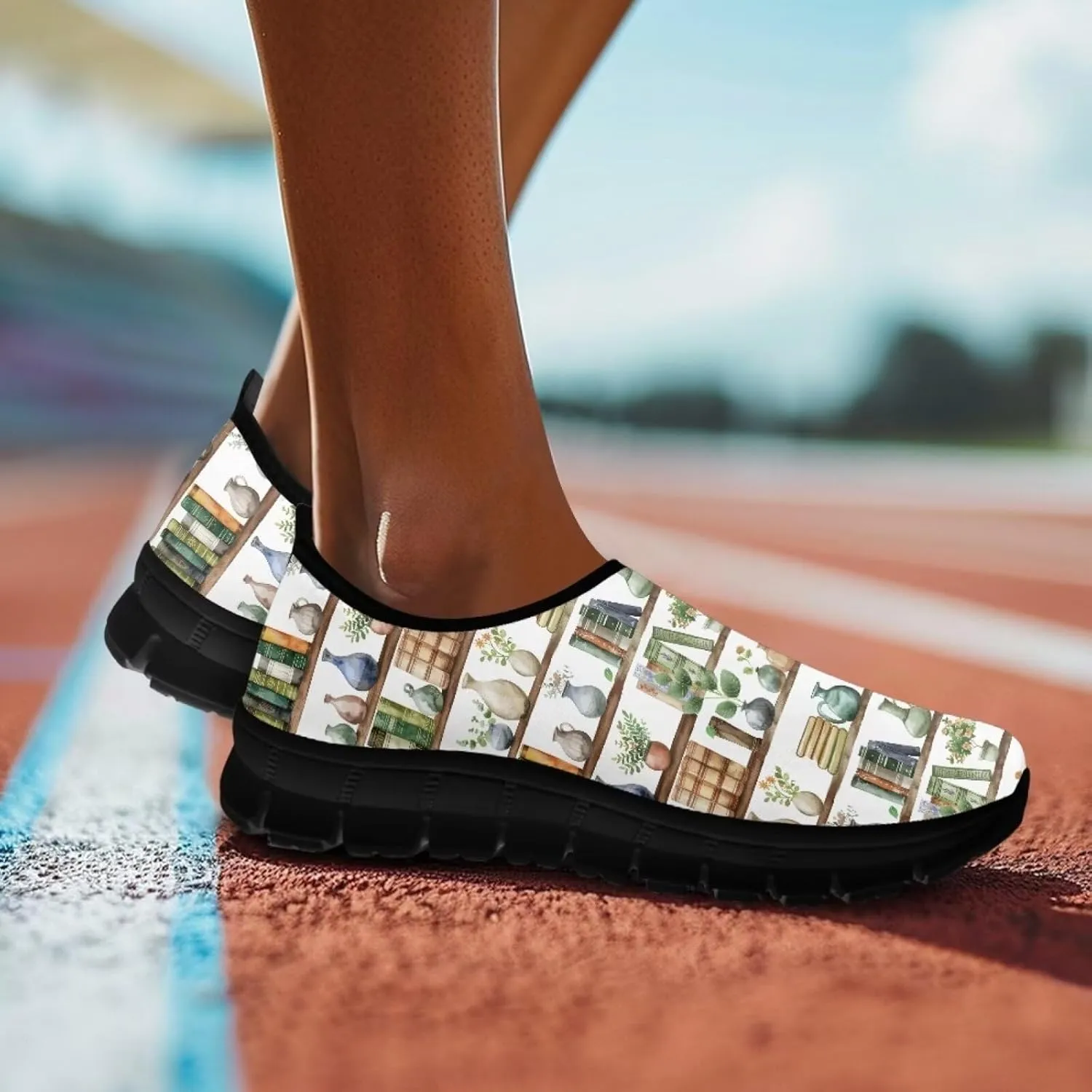 Binienty Vintage Art Loafers Women Low Cut Casual Shoes Slip On Walking Sneakers Pull-On Loafer Flats