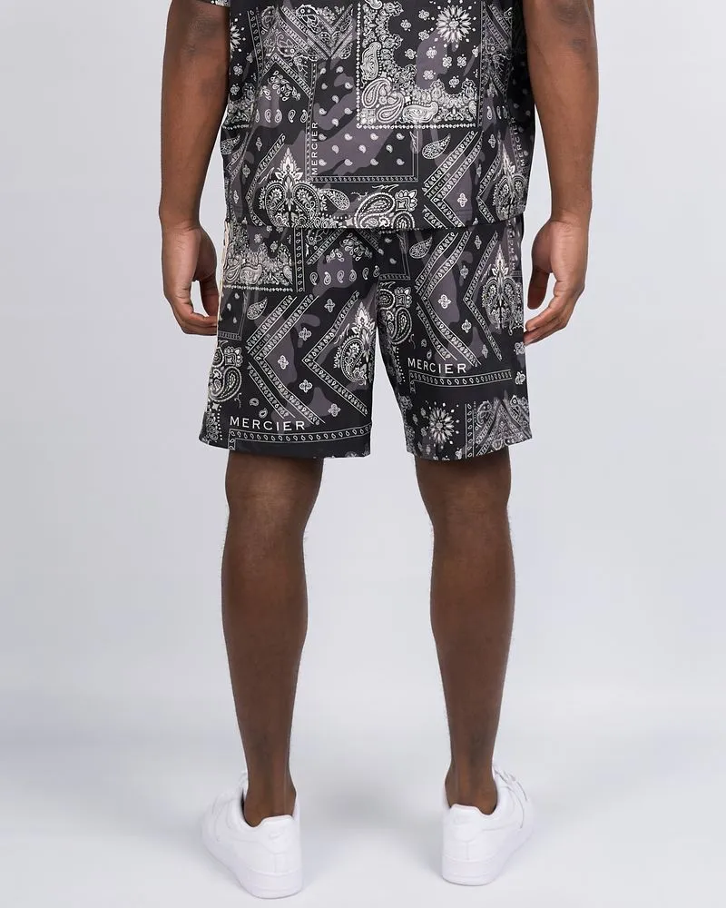 Black Paisley Resort Shorts