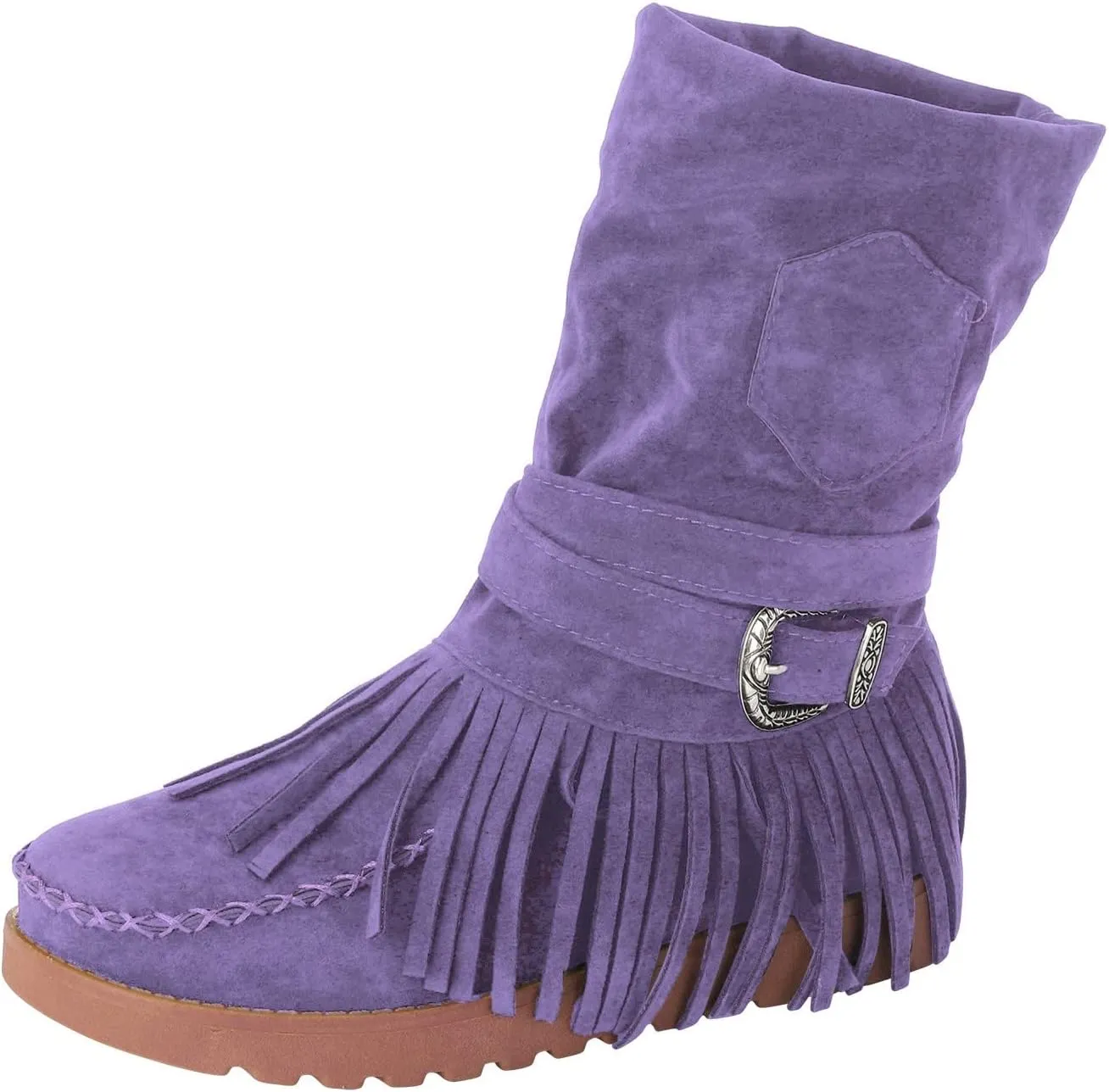 Casual Fashion Women Ankle Boots Women's Boots Ankle Boots Casual Retro Fringe Tassel Round Toe Flat Women's Boots