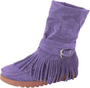 Casual Fashion Women Ankle Boots Women's Boots Ankle Boots Casual Retro Fringe Tassel Round Toe Flat Women's Boots