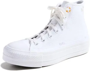 Converse Women's Chuck Taylor All Star Lift High Top Sneakers, White/Moonstone Violet/Mouse, 5.5 Medium US