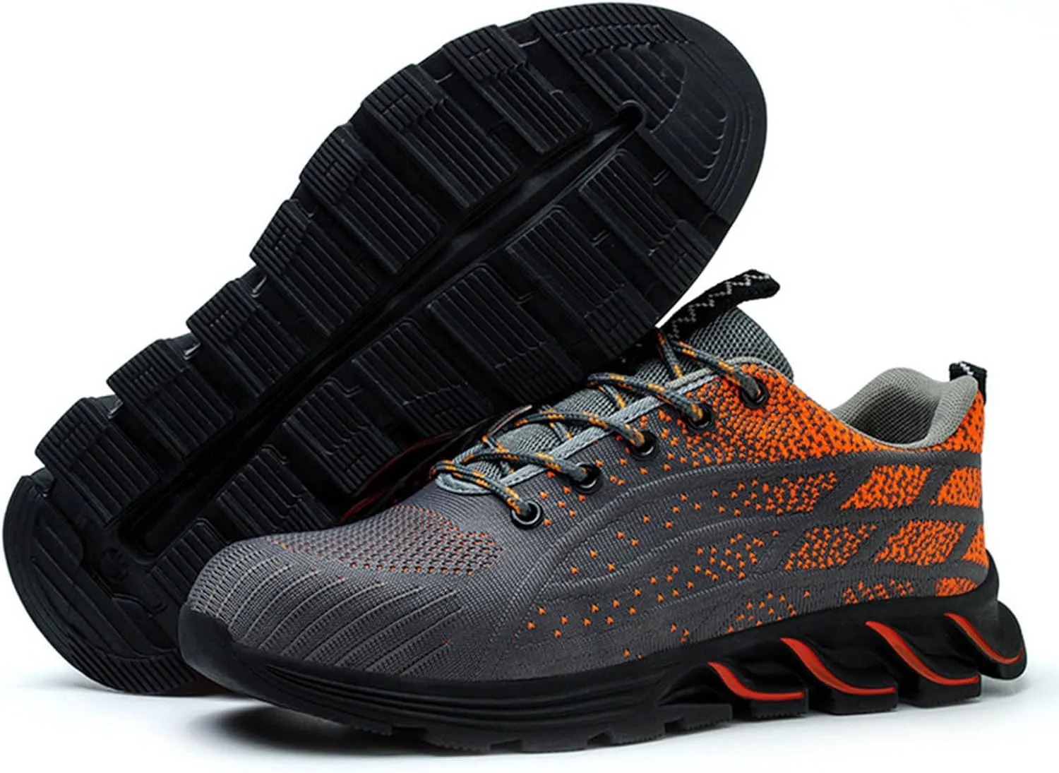Couple Men's Steel Toe Shoes Men Composite Toe Shoes Comfortable Walking Sneakers Non Slip Work Shoes Indestructible No Show Sneaker Socks Men
