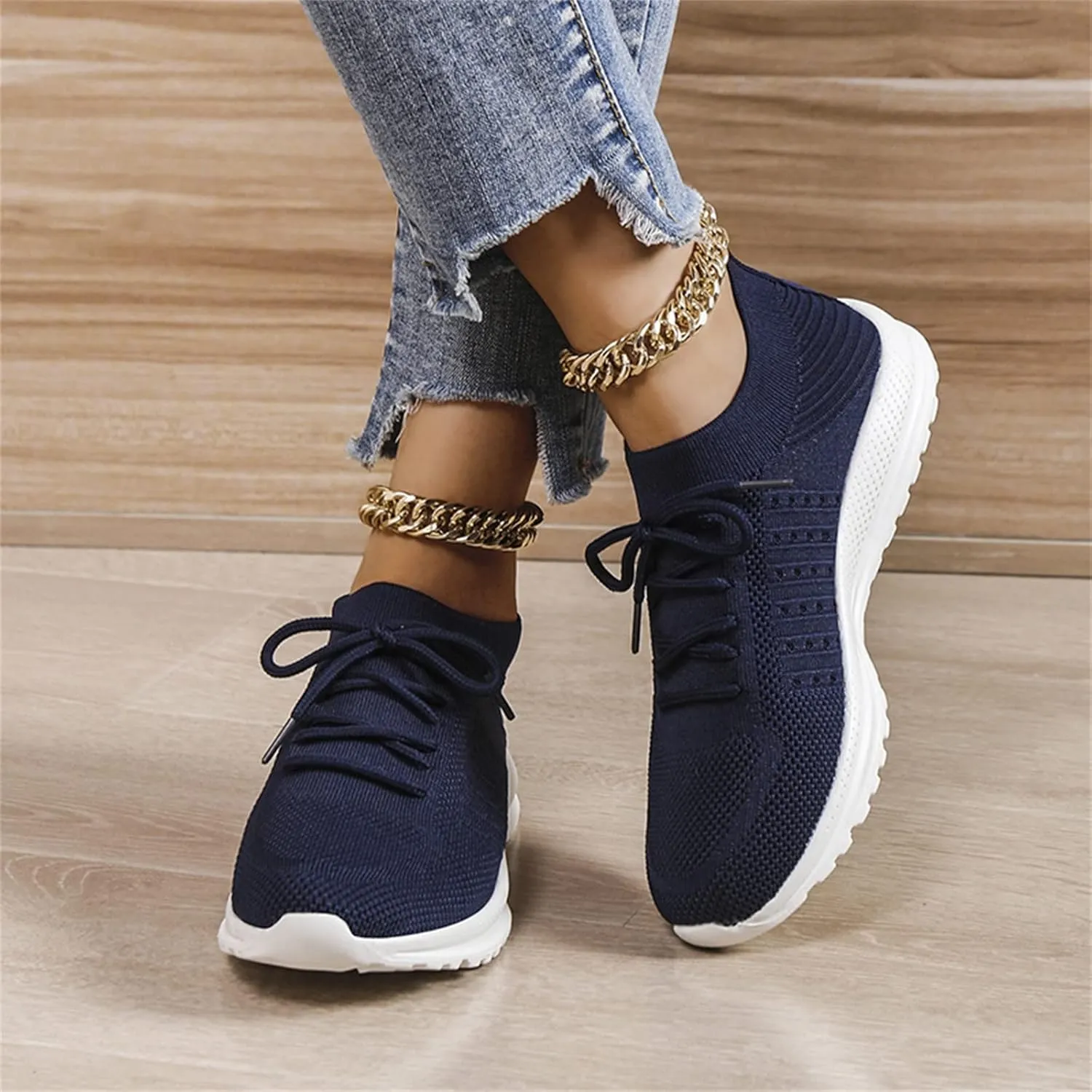 Dheva-C Orthopedic Sneakers for Women, Comfortable Orthopedic Shoes for Your Feet Womens Fashion Lace Up Non-Slip Sneakers Anti-Slip Patchwork Casual Lace Up Non-Slip Walking Shoes