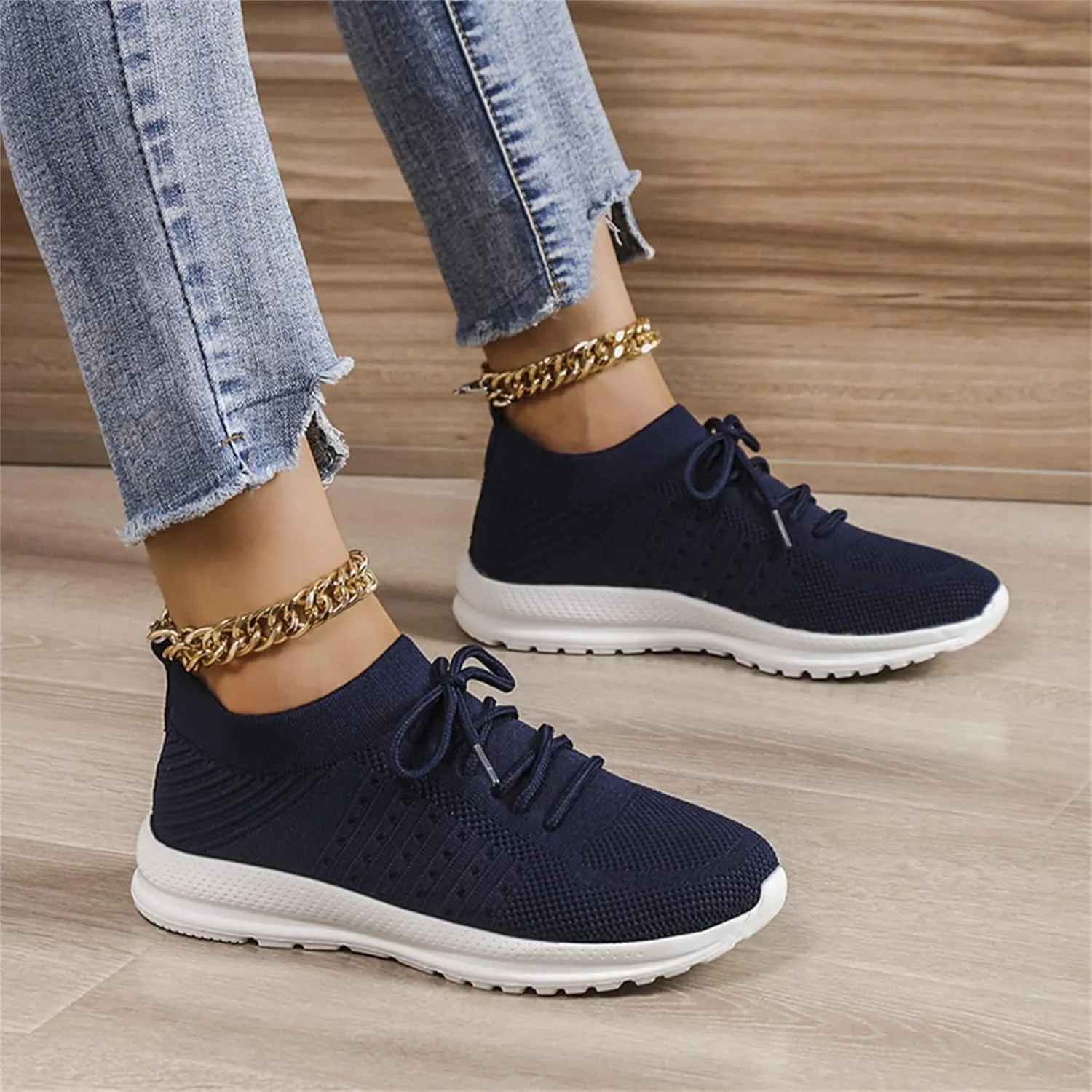 Dheva-C Orthopedic Sneakers for Women, Comfortable Orthopedic Shoes for Your Feet Womens Fashion Lace Up Non-Slip Sneakers Anti-Slip Patchwork Casual Lace Up Non-Slip Walking Shoes