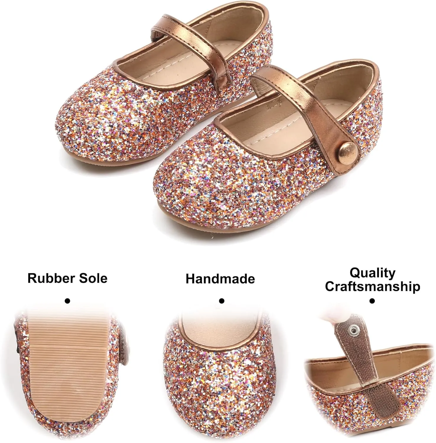 Felix & Flora Toddler Girl Dress Shoes - Flower Girl Ballet Mary Jane Flats Party School Wedding