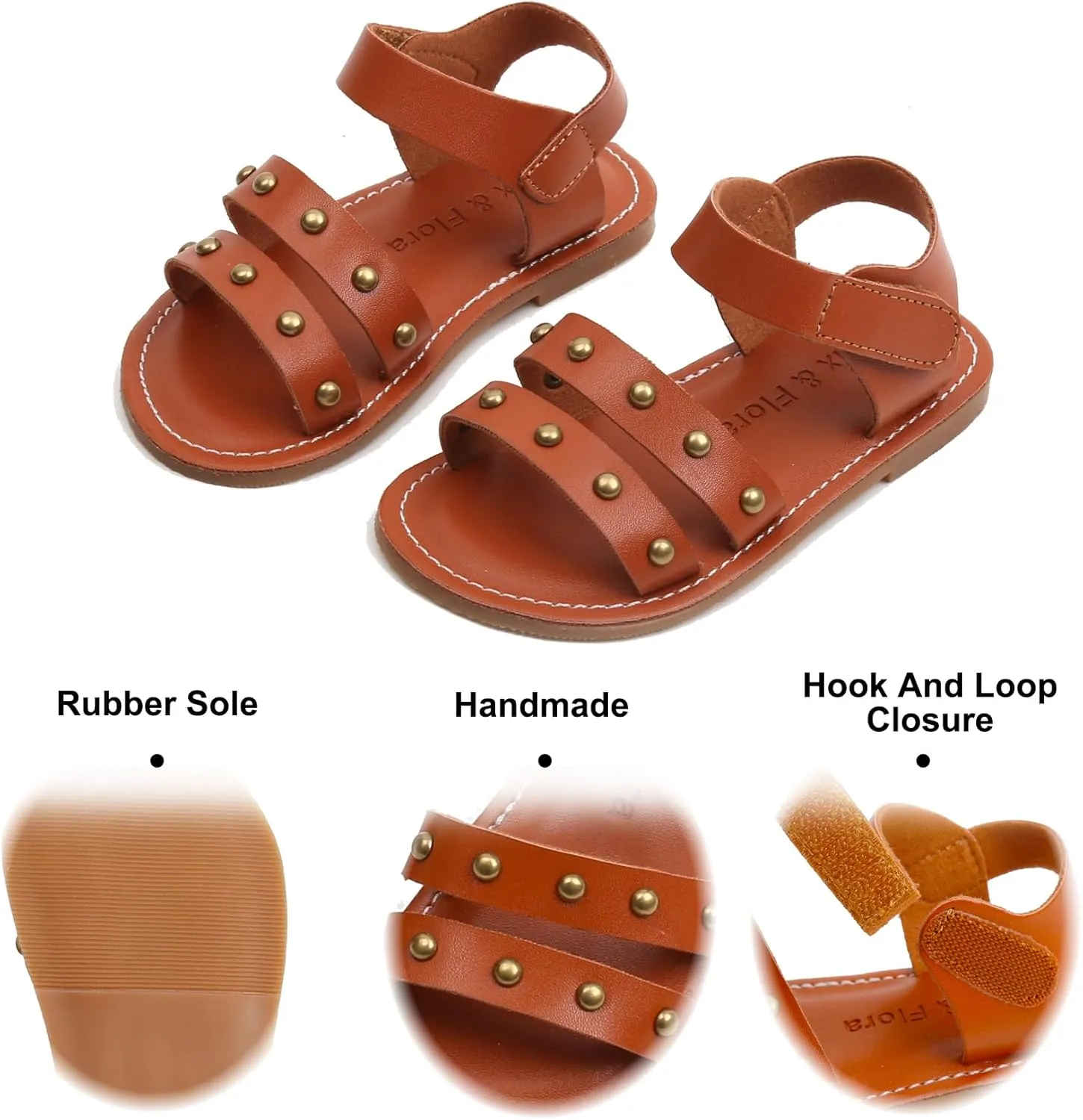 Felix & Flora Toddler Girl Sandals - Flower Girl Dress Shoes Open Toe Little Kid Summer Flats