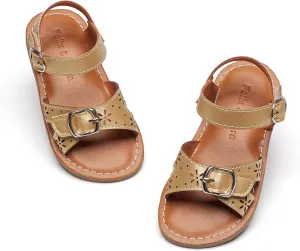 Felix & Flora Toddler Girl Sandals - Flower Girl Dress Shoes Open Toe Little Kid Summer Flats