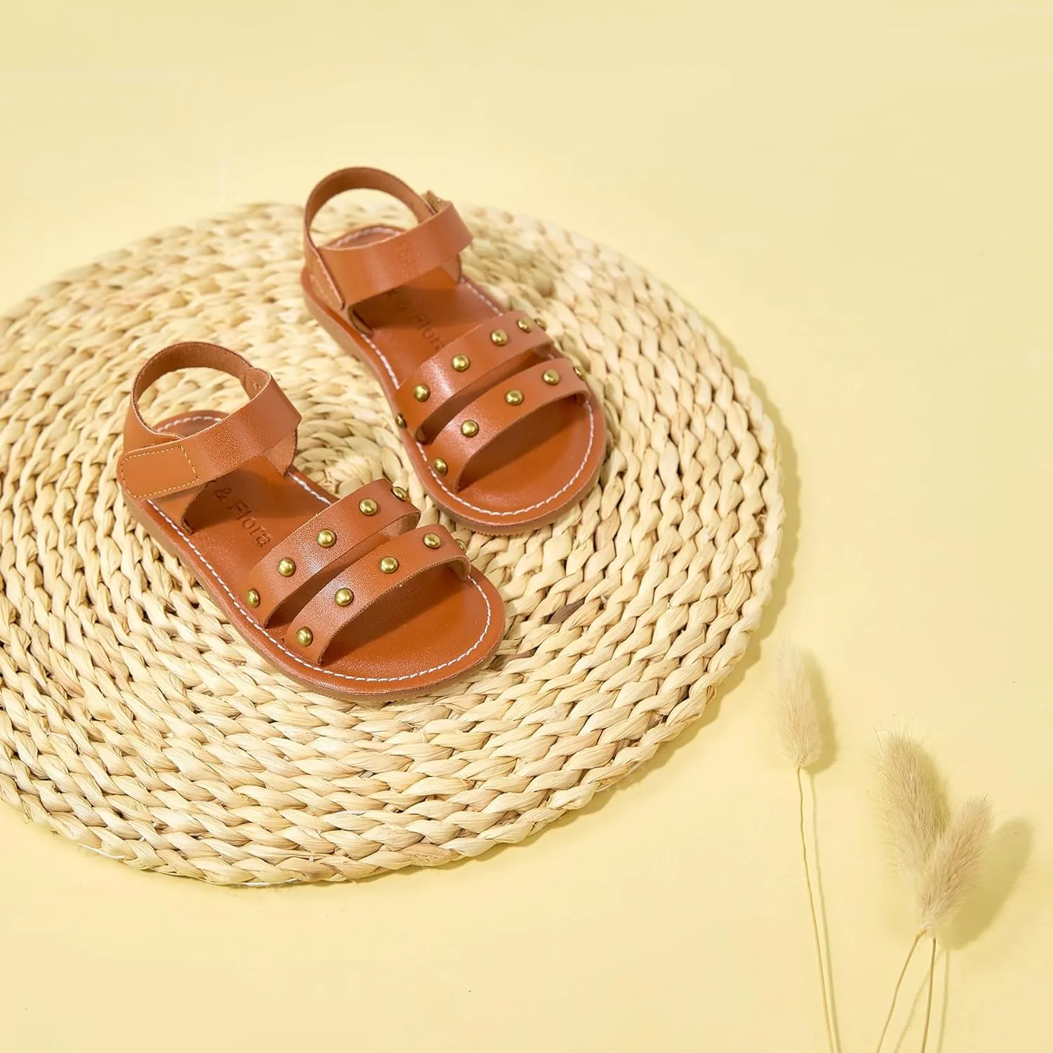 Felix & Flora Toddler Girl Sandals - Flower Girl Dress Shoes Open Toe Little Kid Summer Flats