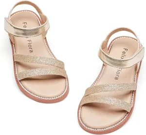 Felix & Flora Toddler Girl Sandals - Little Girl Easter Summer Dress Shoes Lightweight Open Toe Beach Holiday.