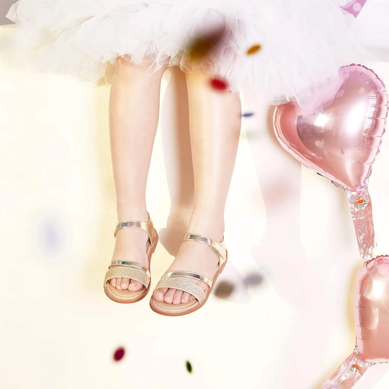 Felix & Flora Toddler Girl Sandals - Little Girl Easter Summer Dress Shoes Lightweight Open Toe Beach Holiday.