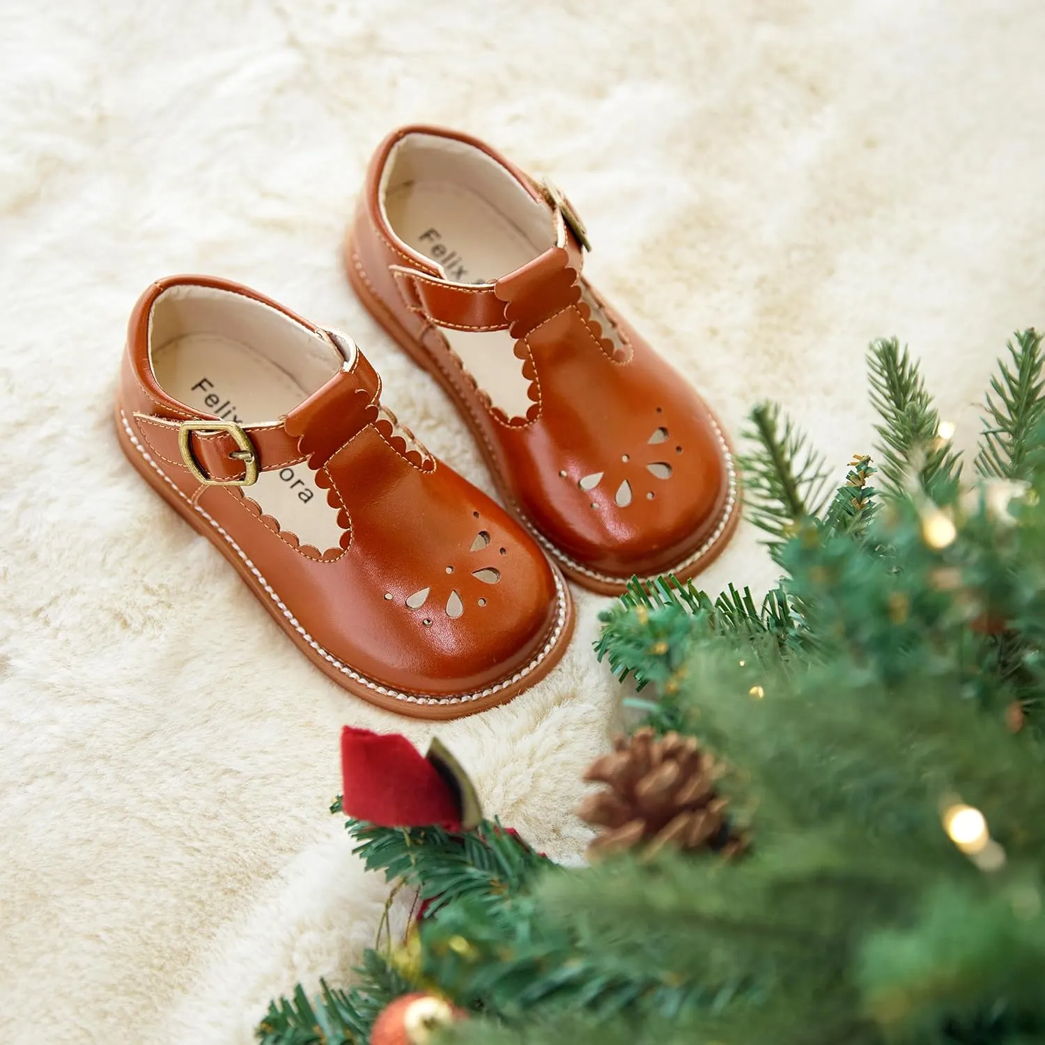Felix & Flora Toddler Little Girl Mary Jane Dress Shoes - Ballet Flats for Girl Party School Shoes