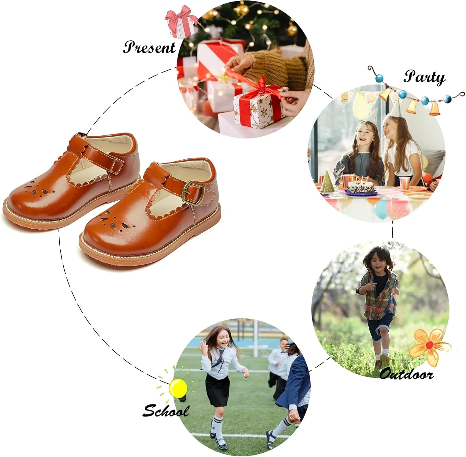 Felix & Flora Toddler Little Girl Mary Jane Dress Shoes - Ballet Flats for Girl Party School Shoes