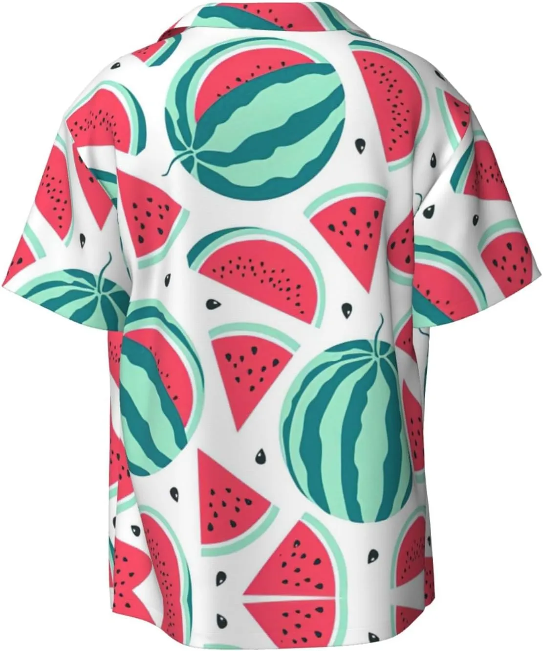 Fruits Watermelon Printing Men's Fashion Summer Short Sleeve Button Shirt with Pocket,S-4xl Cuban Shirt Hawaiian Shirt