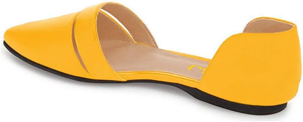FSJ Women Cute D'Orsay Ballet Flat for Comfort Pointed Toe Low Heel Dress Casual Shoe Size 4-15 US