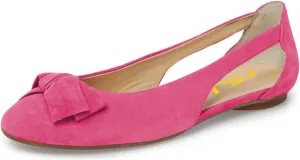 FSJ Women Cute Round Toe Ballet Flats Slip On Low Heels Pumps Bowknot Cutout Comfy Shoes Size 4-15 US