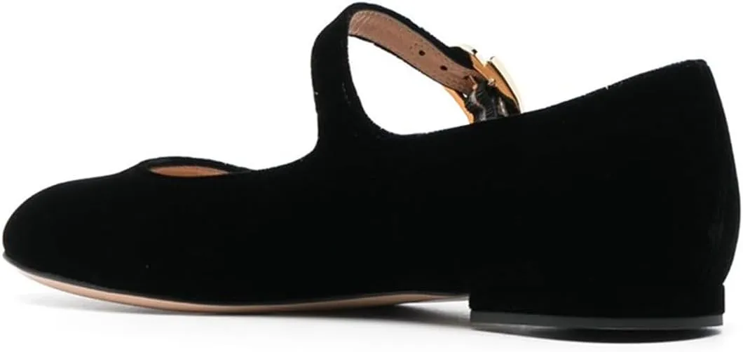 FYS Women Round Toe Mary Janes Cute Slim Strap Ballet Flats Comfy Walking School Office Shoes Size 4-15 US