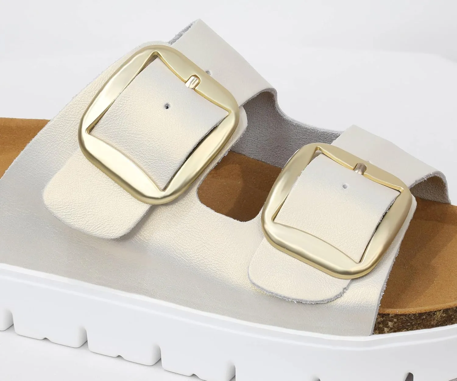 Genuine Leather Platform Sandals Women Slides Beach Essentials - Sandals for Women 2025 with High Elastic EVA Memory Foam Sole