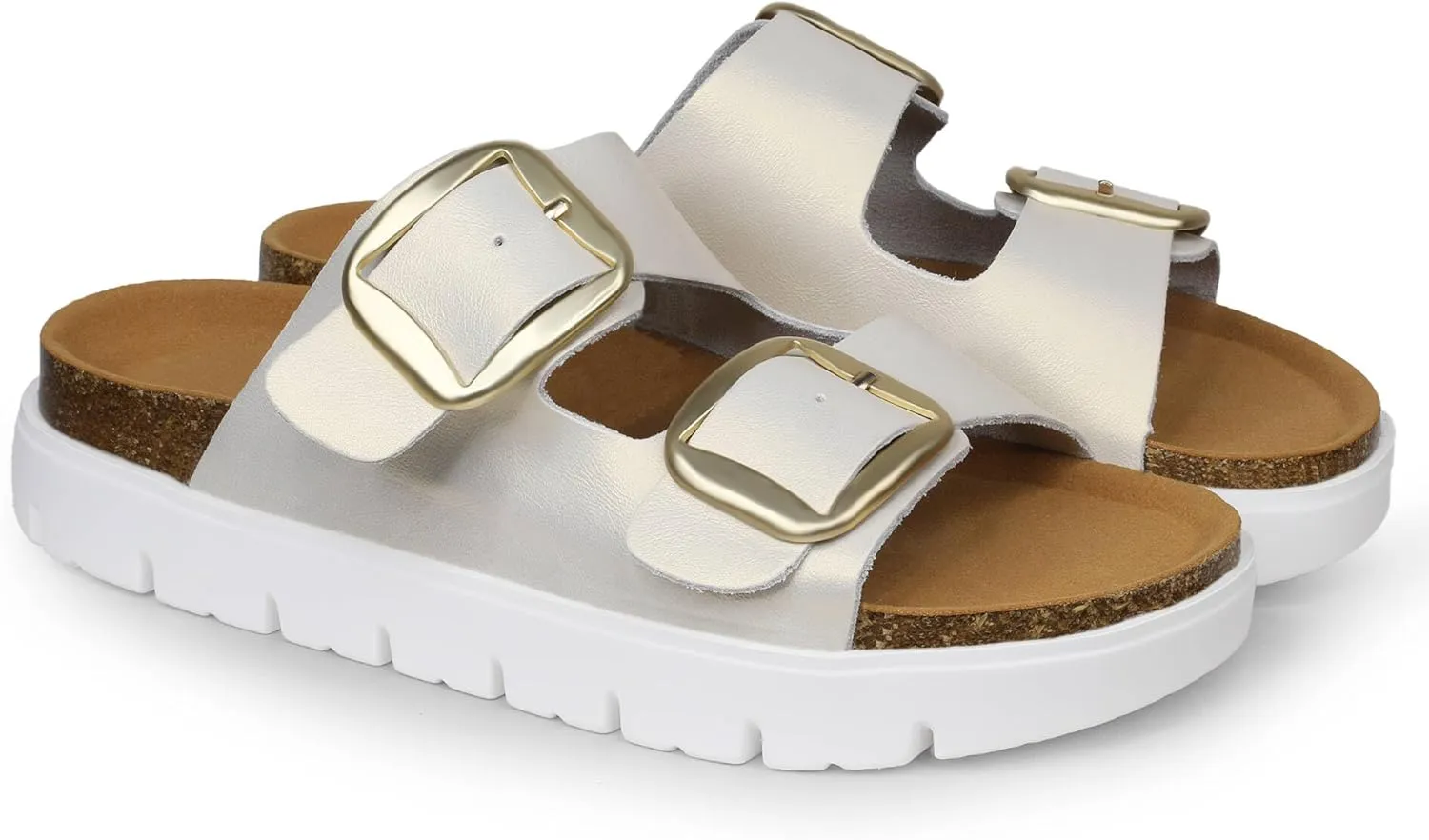 Genuine Leather Platform Sandals Women Slides Beach Essentials - Sandals for Women 2025 with High Elastic EVA Memory Foam Sole