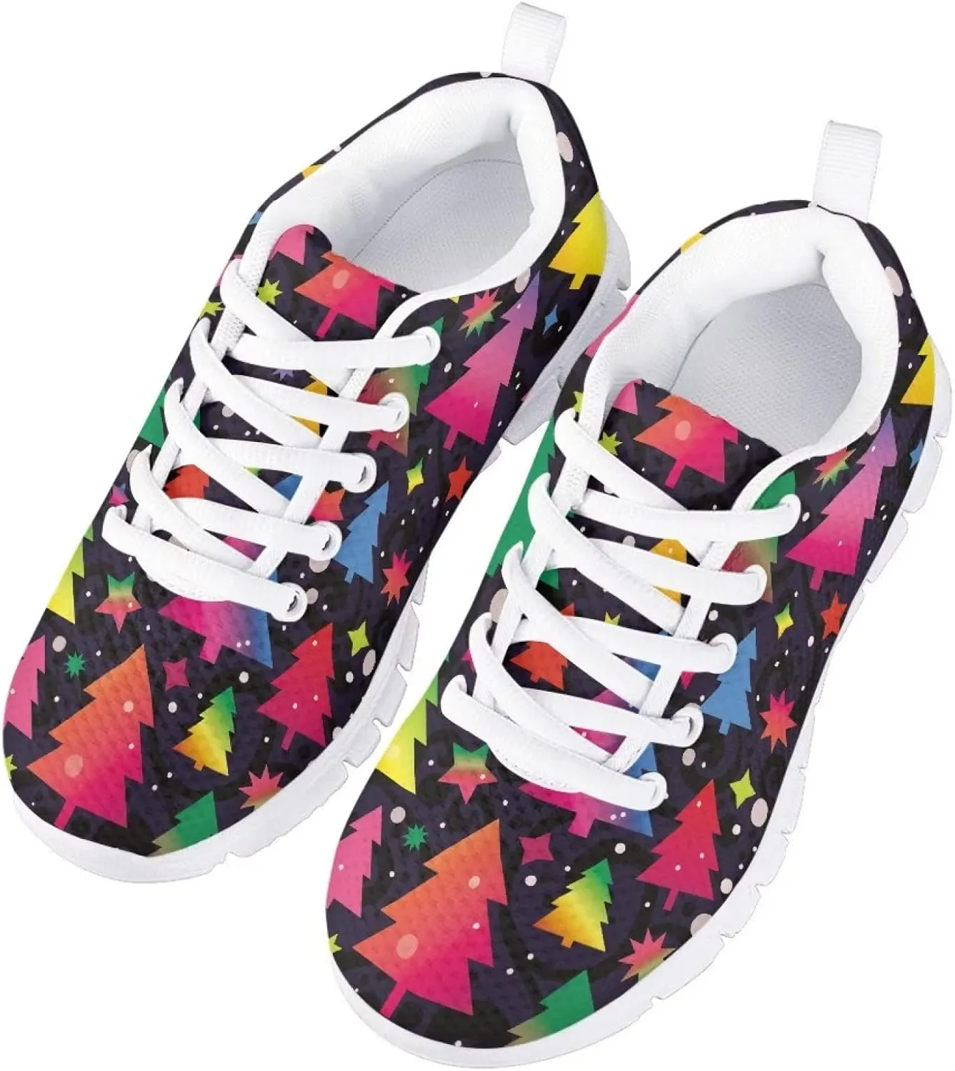 Girls Boys Cute Tennis Shoes Lightweight Soft Sport Sneakers Lace Up Lemon Butterfly Print Kids Running Shoes