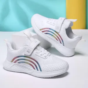 Girls Running Shoes Lightweight Kids Shoes Non-Slip White Sneakers Comfortable Athletic Shoes for School Sports Breathable Running Sneakers Little Big Size