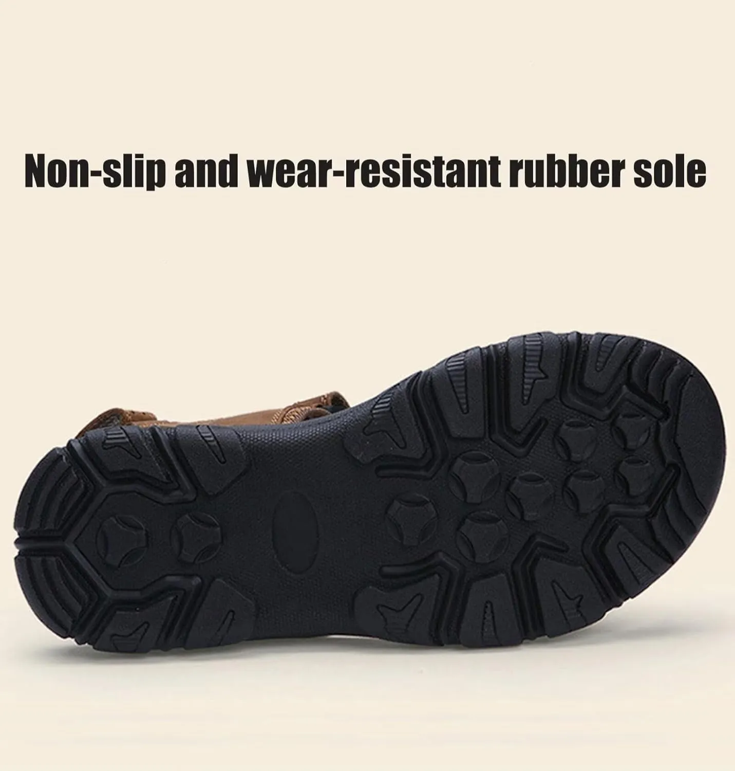 HNVAVQ Mens Outdoor Casual Sandals Leather Closed Toe Sandals Anti Slip Beach Sandals Waterproof Fishing Shoes