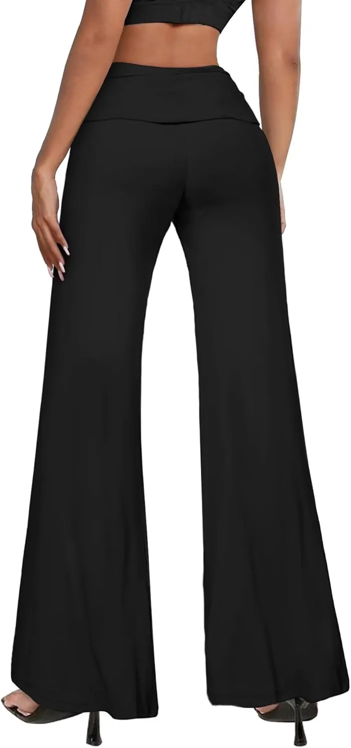 Hybrid & Company Womens Super Comfy Flowy Wide Leg Palazzo Pants Made in USA