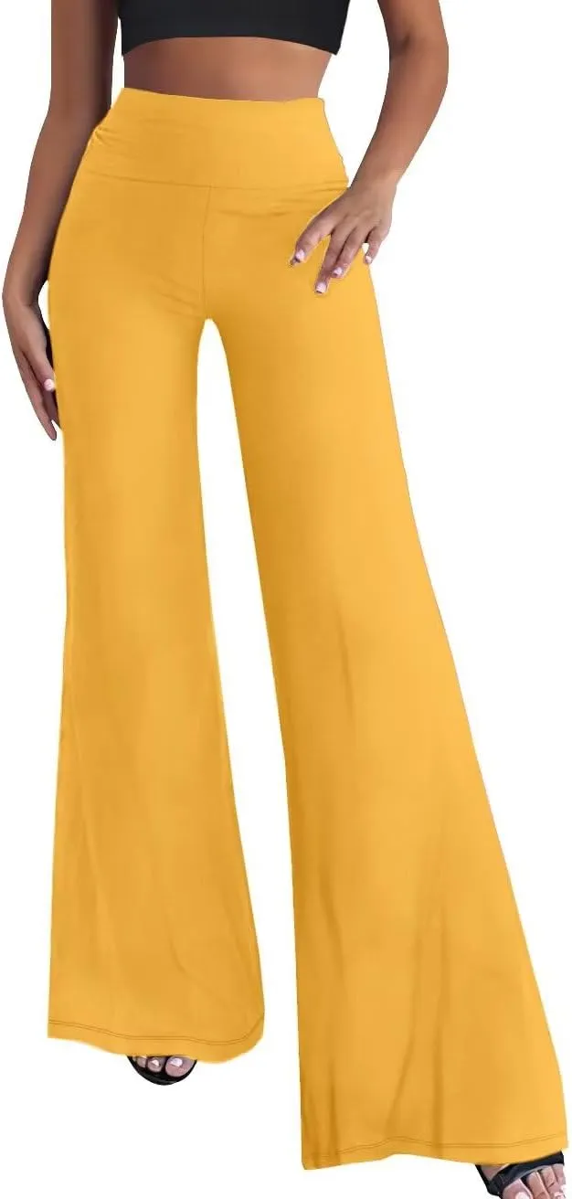 Hybrid & Company Womens Super Comfy Flowy Wide Leg Palazzo Pants Made in USA