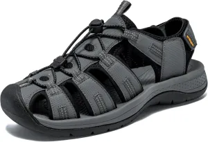 i78 Mens Athletic Hiking Sandals Closed Toe Outdoor Sport Sandals for Trail Beach Walking Waterproof Lightweight Casual