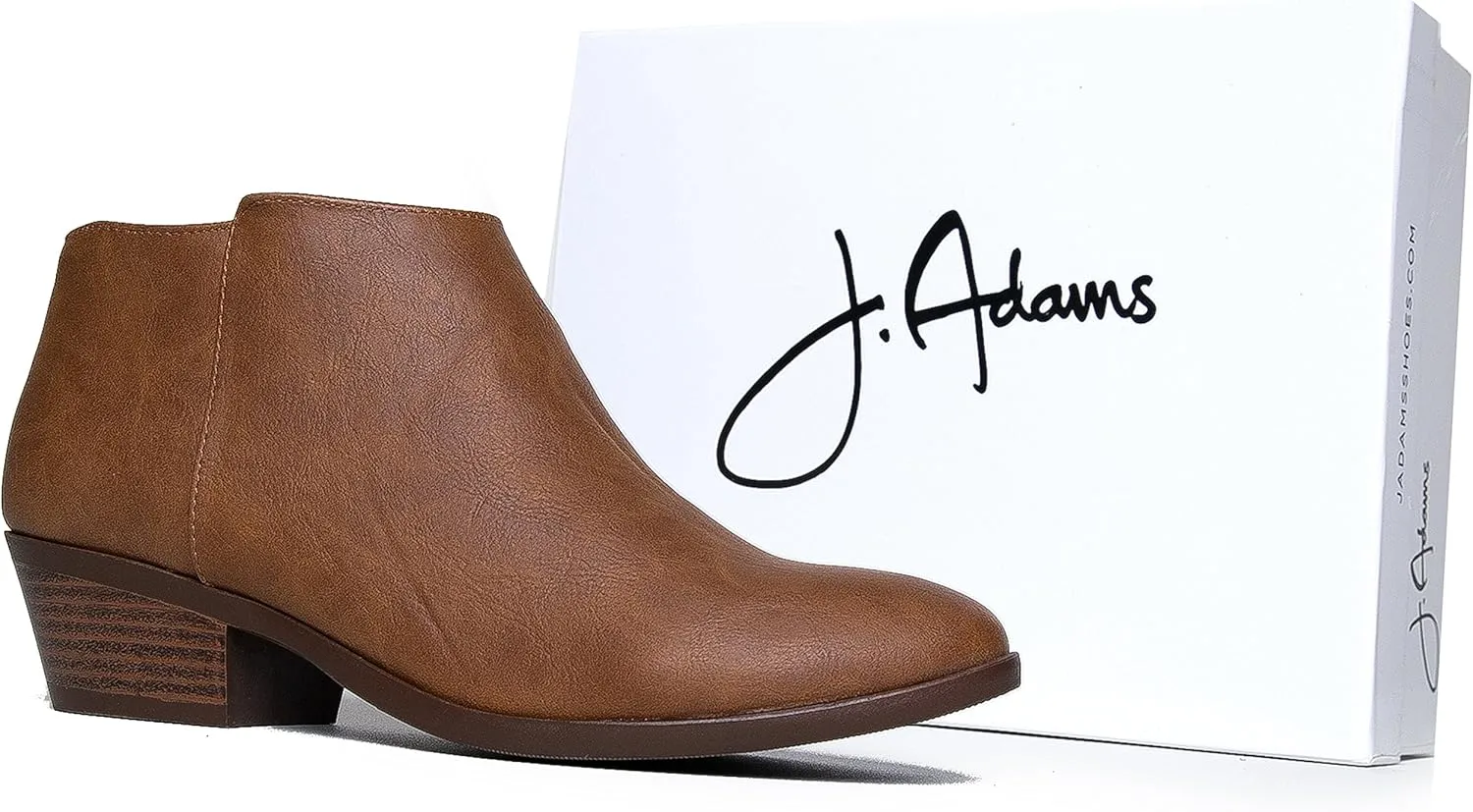 J. Adams Women's Lexy Ankle Boots, Short Low Heel, Side Zipper, Casual Booties for Fall and Winter