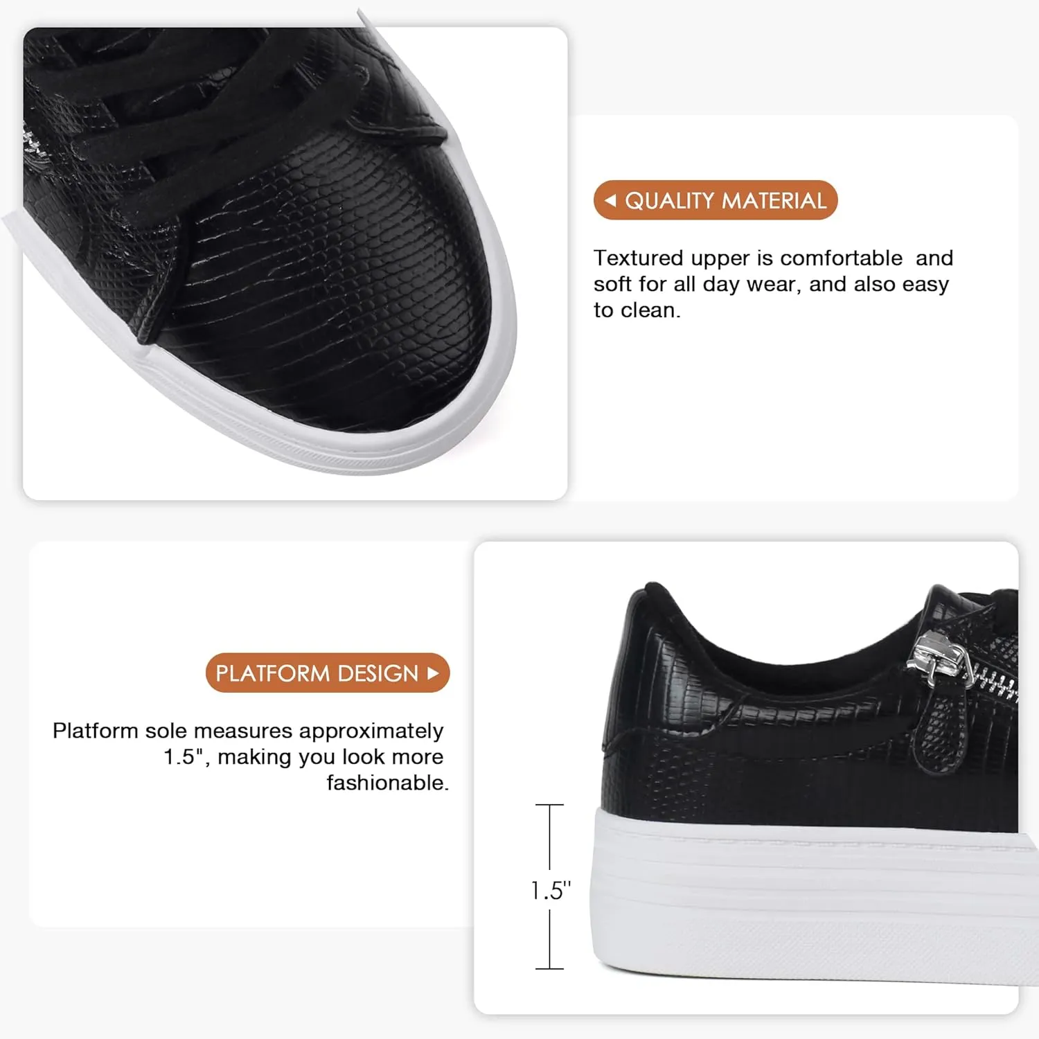 JABASIC Women Lace Up Platform Sneakers Casual Walking Shoes Low top Fashion Sneakers