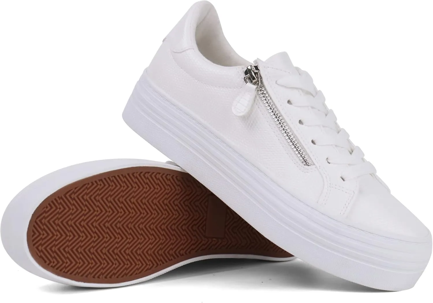 JABASIC Women Lace Up Platform Sneakers Casual Walking Shoes Low top Fashion Sneakers