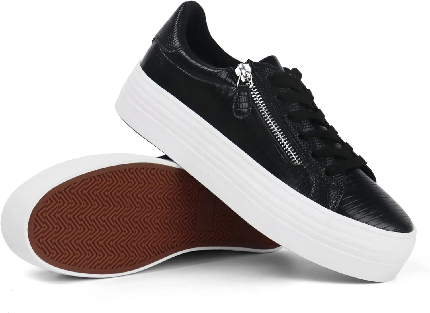 JABASIC Women Lace Up Platform Sneakers Casual Walking Shoes Low top Fashion Sneakers