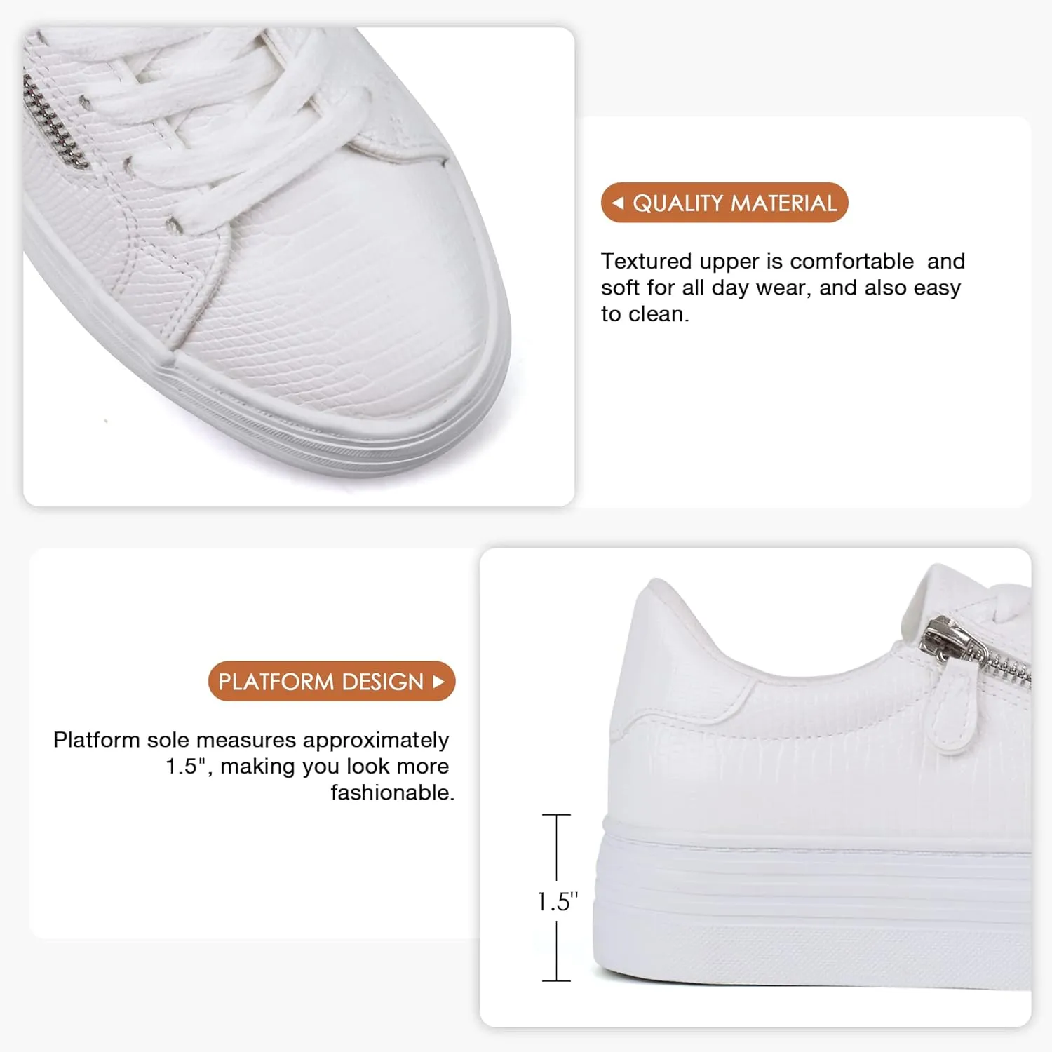 JABASIC Women Lace Up Platform Sneakers Casual Walking Shoes Low top Fashion Sneakers