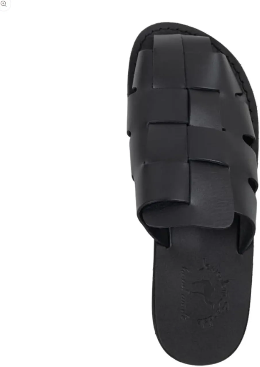 Jerusalem Sandals Sailor - Leather Braided Mule Slide - Men Sandals