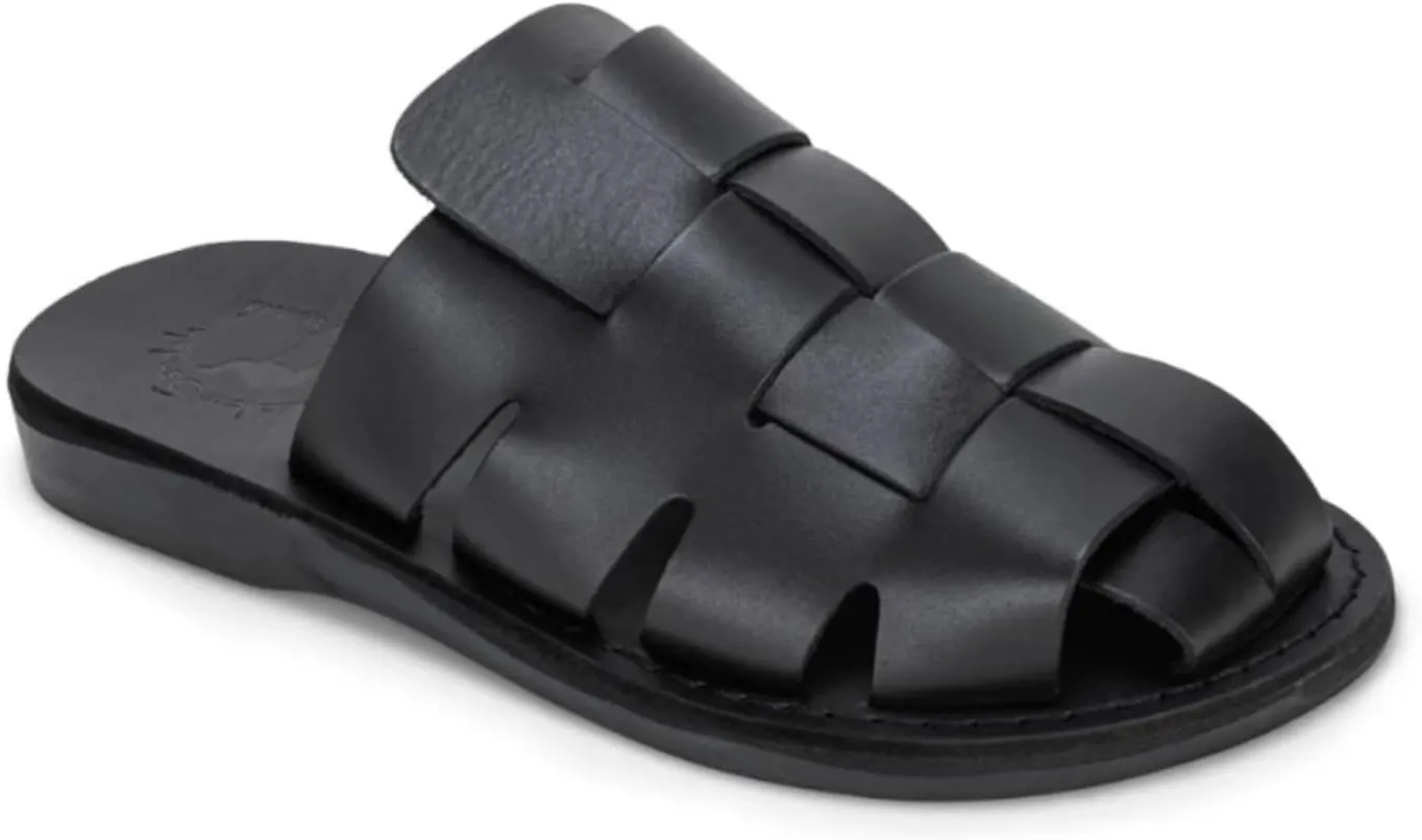 Jerusalem Sandals Sailor - Leather Braided Mule Slide - Men Sandals