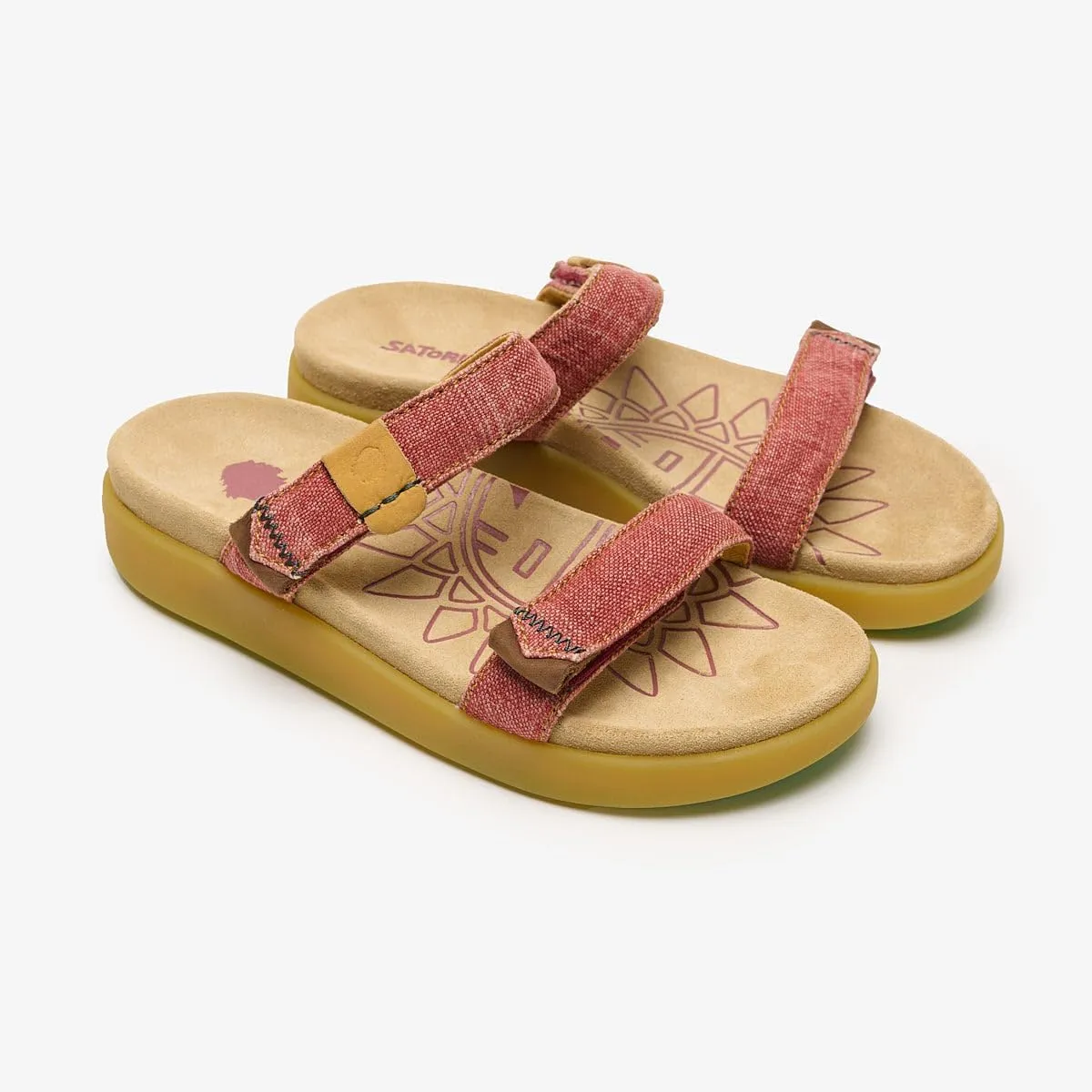 Kae Linen - Flat Sandals for Women - Comfortable & Durable Leather and Linen Sandals