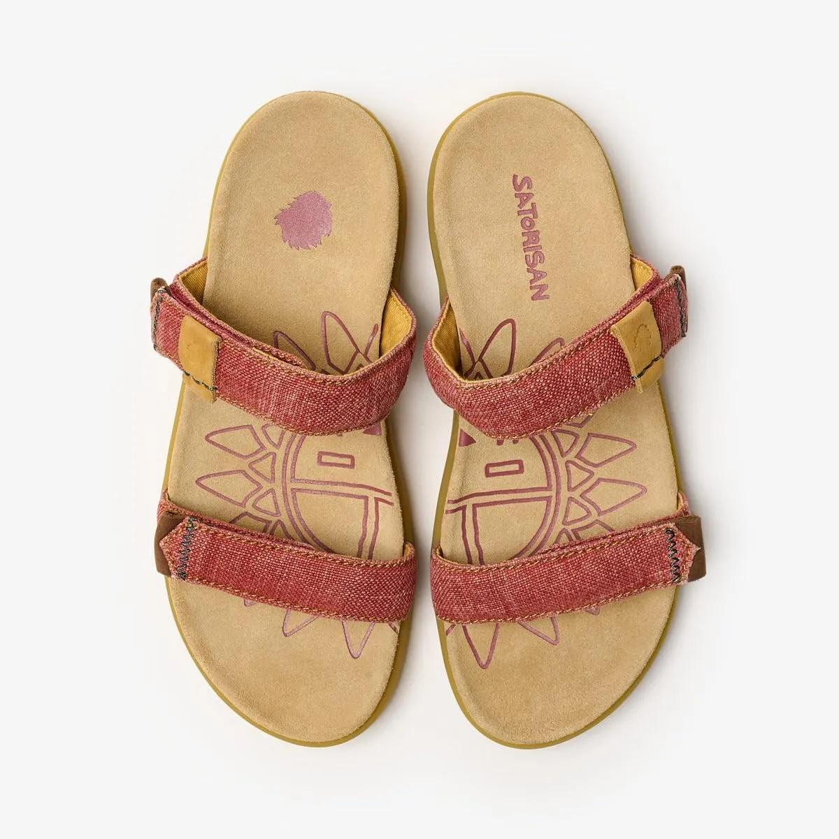 Kae Linen - Flat Sandals for Women - Comfortable & Durable Leather and Linen Sandals