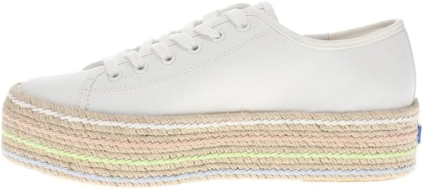 Keds Womens Triple Up Lace Up Platform Sneakers Shoes Casual - White