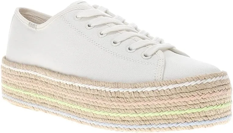 Keds Womens Triple Up Lace Up Platform Sneakers Shoes Casual - White