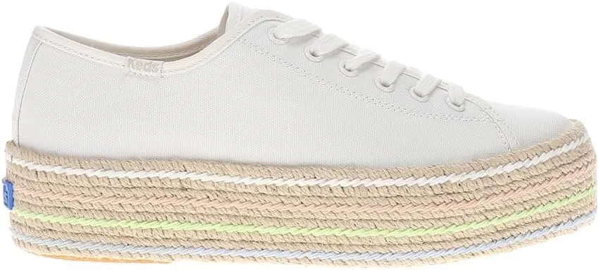Keds Womens Triple Up Lace Up Platform Sneakers Shoes Casual - White